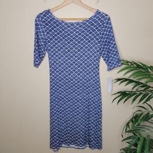 NWT Stitch Fix Loveappella | Miykel Blue Print Knit Dress